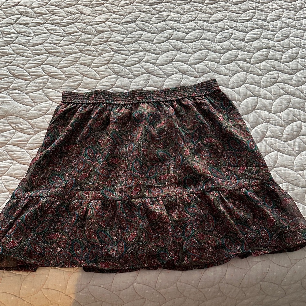 Paisley Print Skirt - LOFT Size Large